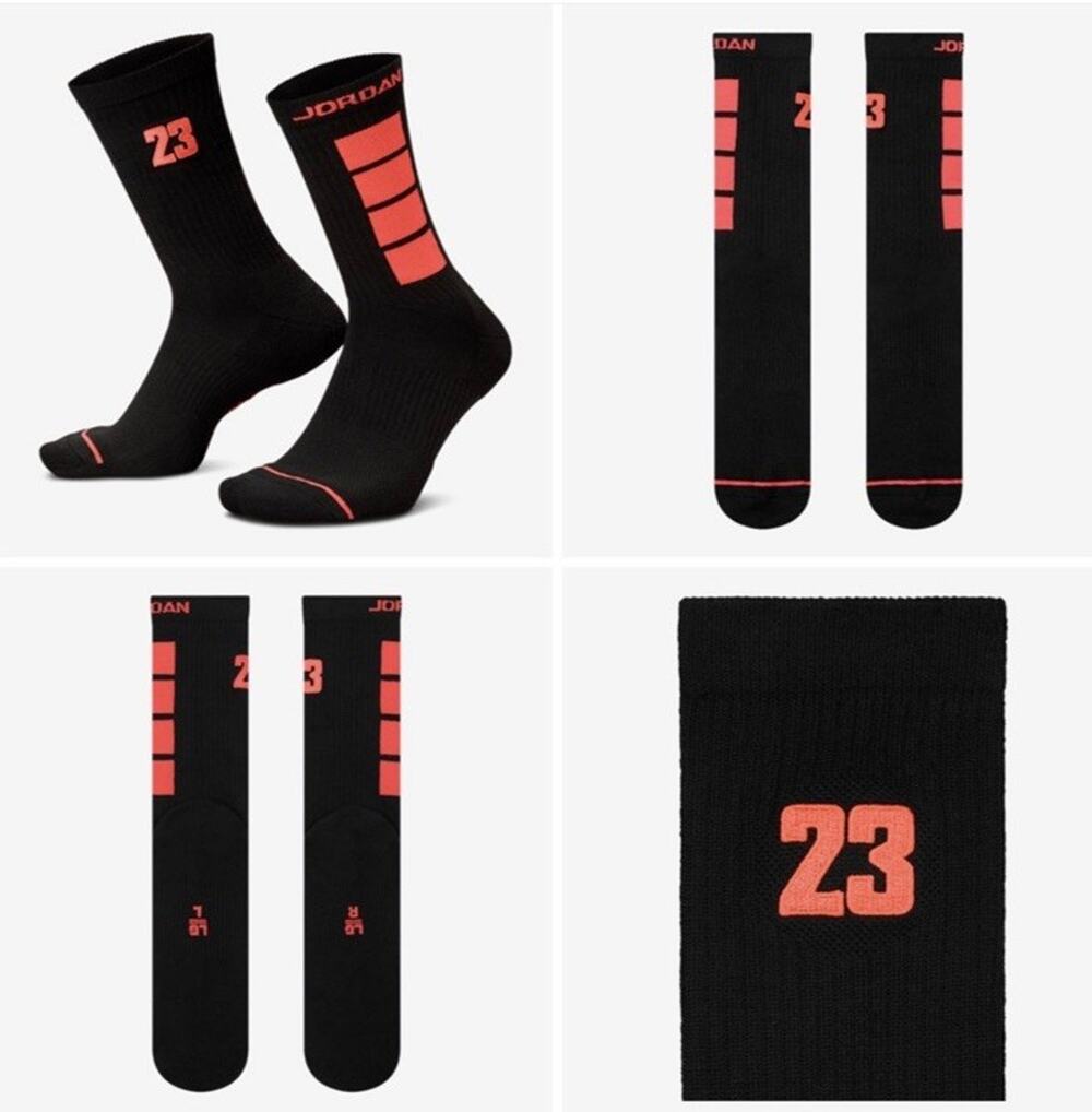 Jordan Men’s Air Jordan 6 "Reverse Infrared Salesman" Crew Sock Large IB0828-011